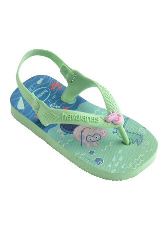 Baby Peppe Pig Slippers Havaianas 4145980.6617 Green Garden