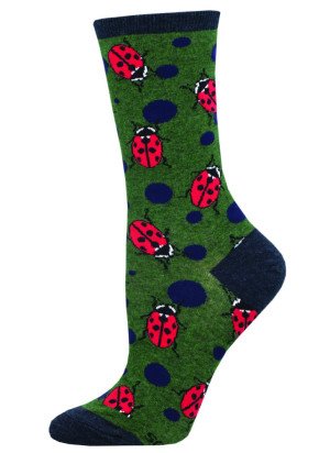 Ladybug socks SockSmith WNC2806-GHT Green Heather