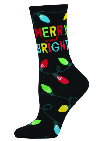 Merry and Bright socks SockSmith WNC2848-BLK Black