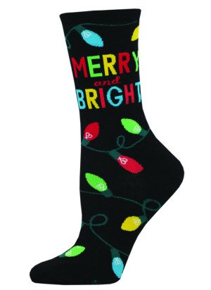 Merry and Bright Socks SockSmith WNC2848-BLK Black