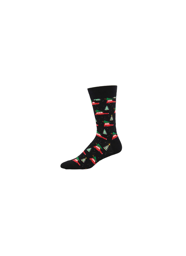 Meias Minty Fresh Christmas SockSmith MNC2752-BLK Black