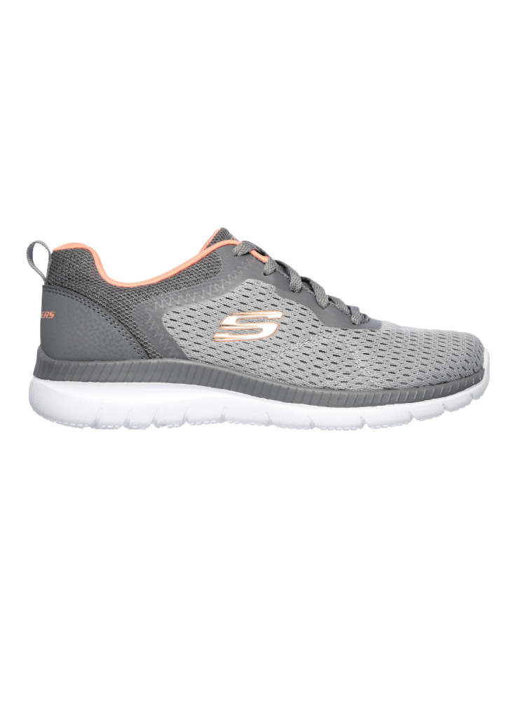 Ténis Bountiful Quick Path Skechers 12607 GYCL Gray/Coral
