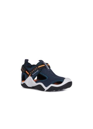 Jr Wader Sandal Geox J1530A-C4074 Navy/Orangefluo