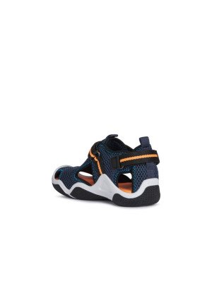 Jr Wader Sandal Geox J1530A-C4074 Navy/Orangefluo