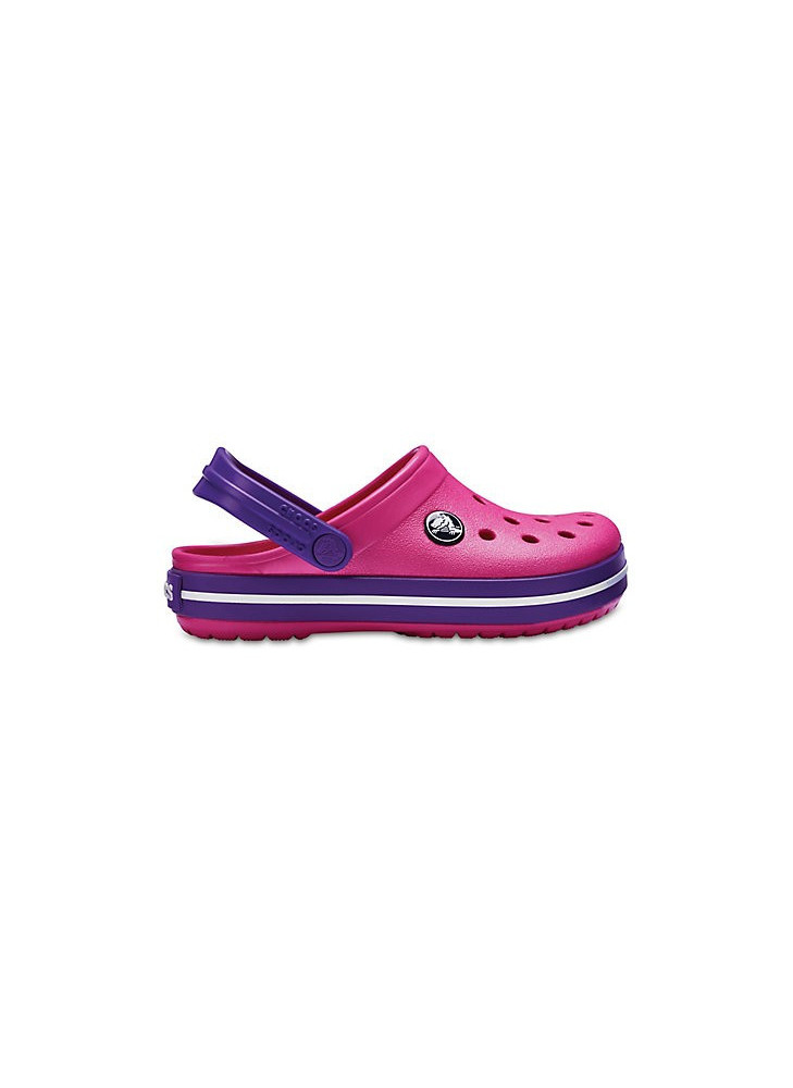 Sandália De Praia Crocband Clog K Crocs 204537-60O Paradise Pink/Amethyst