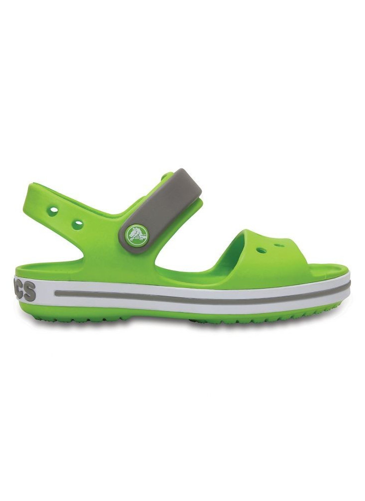 Sandália De Praia Crocband Sandal Kids Crocs 12856-3K9 Volt Green/Smoke
