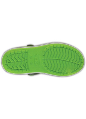 Sandália De Praia Crocband Sandal Kids Crocs 12856-3K9 Volt Green/Smoke