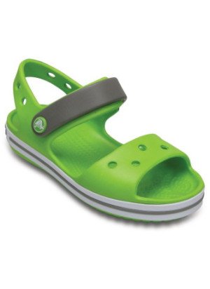 Crocband Sandal Kids Beach Sandals Crocs 12856-3K9 Volt Green/Smoke