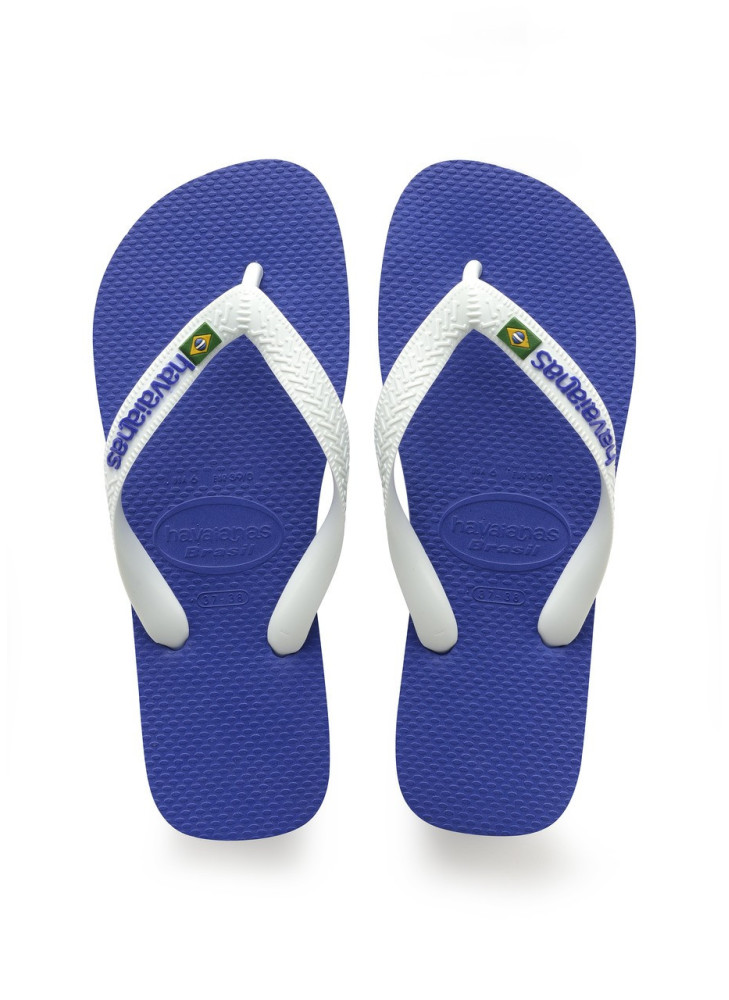 Brasil Logo Beach Flip Flops Havaianas 4110850.2711 Marine/Blue Brasil Logo Beach Flip Flops Havaianas 4110850.2711 Marine/Blue