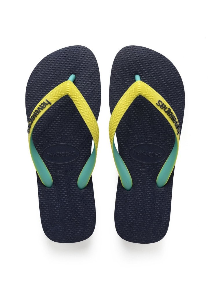 Top Mix Beach Flip Flops Havaianas 4115549.0821 Navy/Neon Yellow
