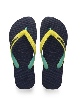 Top Mix Beach Flip Flops Havaianas 4115549.0821 Navy/Neon Yellow