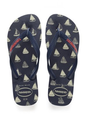 Top Nautical Beach Flip Flops Havaianas 4137126-4368 Navy Blue/Navy Blue