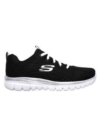 Ténis Graceful Get Conected Skechers 12615W-BKW Black/White