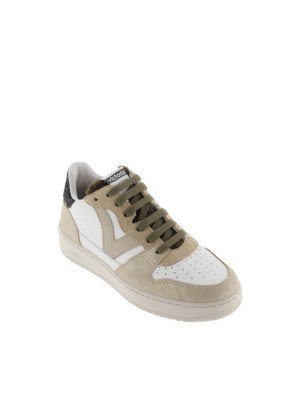 Basket Madrid Efecto Piel & Metallic Piezas & Glitter Rear Sneakers 1258243-PLATINO