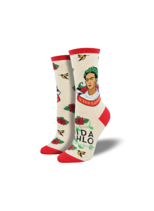 Meias Viva La Frida SockSmith WNC967-HIV Ivory Heather