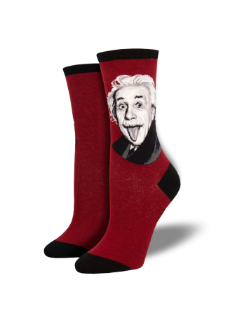 Einstein Portrait Socks SockSmith WNC1940-RED Rojo