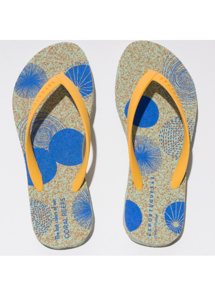 Corals Beach Flip Flops As Portuguesas P018115002 Mint/Yellow