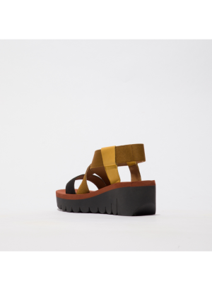 YABI922FLY Sandal Fly London P144922002 Cupido Bumblebee/Camel/Black