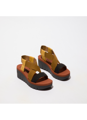 YABI922FLY Sandal Fly London P144922002 Cupido Bumblebee/Camel/Black