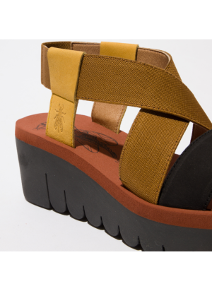 YABI922FLY Sandal Fly London P144922002 Cupido Bumblebee/Camel/Black
