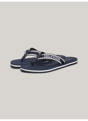 Hilfiger Beach Sandal Beach Flip Flops Tommy Hilfiger FW07905-DW6 Space Blue