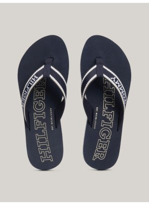 Hilfiger Beach Sandal Beach Flip Flops Tommy Hilfiger FW07905-DW6 Space Blue