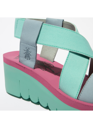 Sandália  YABI922FLY Cupido/Elastic Fly London P144922-008 Sky Blue/Spearmint/Lilac