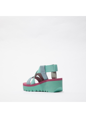 Sandália  YABI922FLY Cupido/Elastic Fly London P144922-008 Sky Blue/Spearmint/Lilac