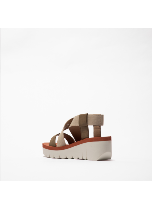 YABI922FLY Cupido/Elastic  Sandal Fly London P144922-011 Military/Beige/Brick