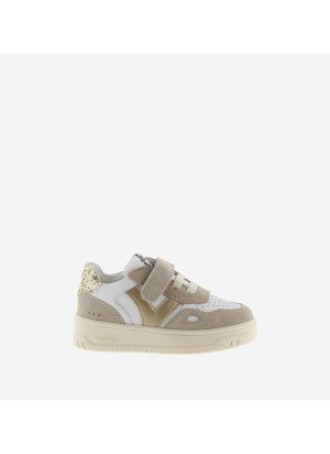 Basket Seul Efecto Piel & Piezas  Serraje & Trasera Glitter & Tira Sneakers Victoria  1257116-PLATINO