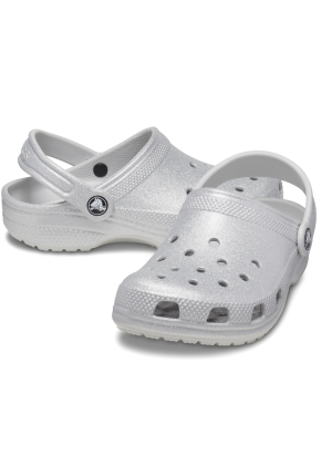 Sandália De Praia Classic Glitter Crocs 206992.0LC Glitter Prata