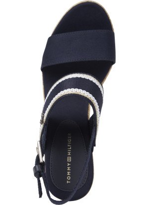 Sandália Webbing High Wedge Tommy Hilfiger FW08045-DW6 Space Blue