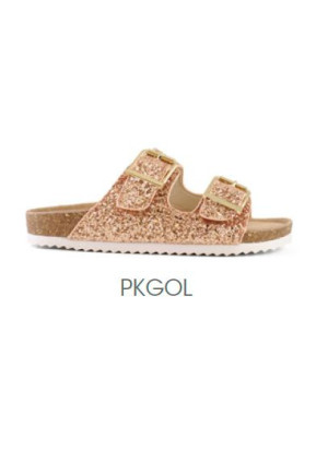 Sandália Glittered Sandal Metal Buckles Colors Of California HC.BIO35-PKGOL Pink/Gold