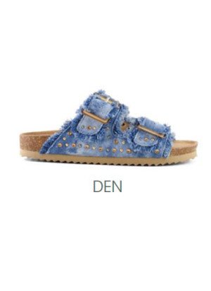 Denim With Rhinestones  Sandals Colors Of California HC.BIO406-DEN Denim
