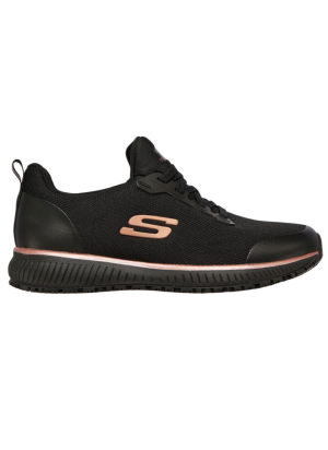 Squads Sr Work Sneakers Skechers 77222EC-BKRG Black/Rose Gold