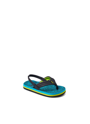 Sandália De Praia Little Reef CJ4132 Ahi-Blue Coral