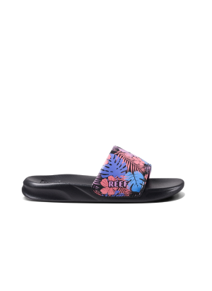 Kids One Slide Beach Flip Flops Reef CJ3684 Purple Fronds