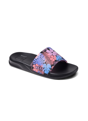 Kids One Slide Beach Flip Flops Reef CJ3684 Purple Fronds