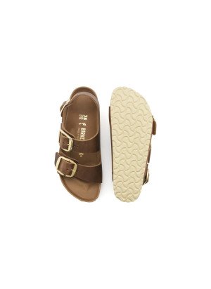 Milano Sandal Big Buckle Birkenstock 1024067 Oiled Leather Cognac