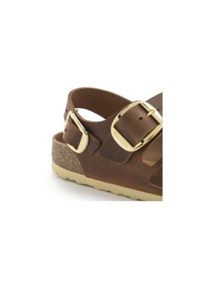Milano Sandal Big Buckle Birkenstock 1024067 Oiled Leather Cognac