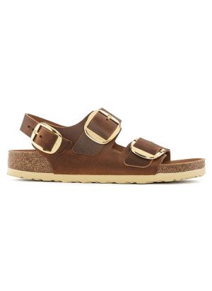 Milano Sandal Big Buckle Birkenstock 1024067 Oiled Leather Cognac