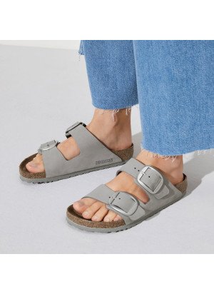 Arizona Sandal  Big Buckle Nubuck Leather Birkenstock 1022154 Dove Gray