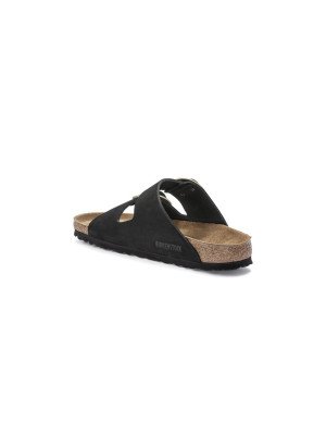Arizona Sandal Big Buckle Nubuck Leather Birkenstock 1023290 Black