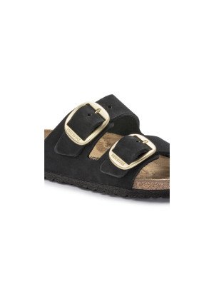 Arizona Sandal Big Buckle Nubuck Leather Birkenstock 1023290 Black