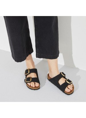 Arizona Sandal Big Buckle Nubuck Leather Birkenstock 1023290 Black