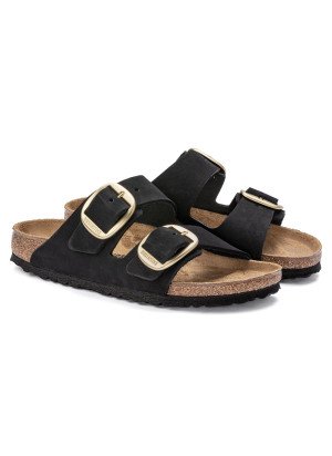 Arizona Sandal Big Buckle Nubuck Leather Birkenstock 1023290 Black