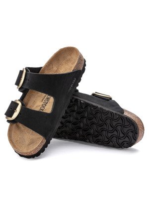 Arizona Sandal Big Buckle Nubuck Leather Birkenstock 1023290 Black