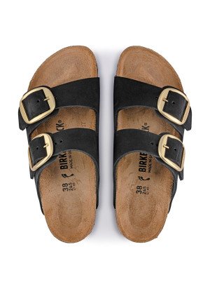 Arizona Sandal Big Buckle Nubuck Leather Birkenstock 1023290 Black
