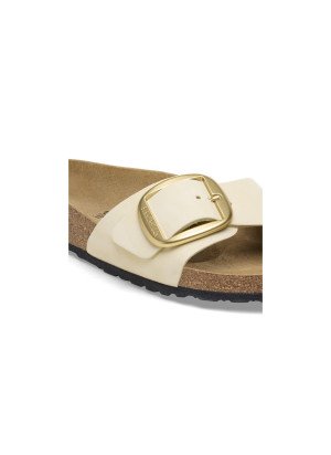 Sandália Madrid Big Buckle Nubuck Leather Birkenstock 1026604 Ecru