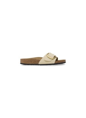 Sandália Madrid Big Buckle Nubuck Leather Birkenstock 1026604 Ecru